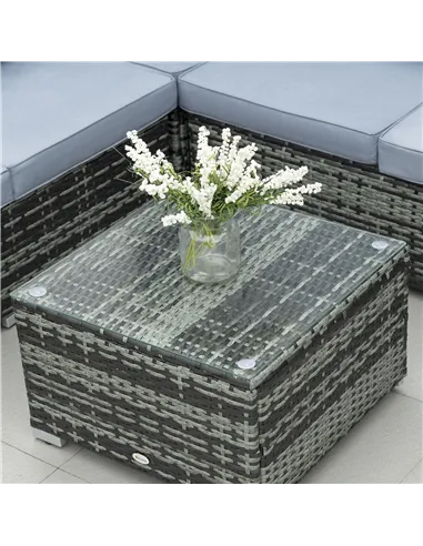 Outsunny Four-Piece Rattan Sofa Set - Grey