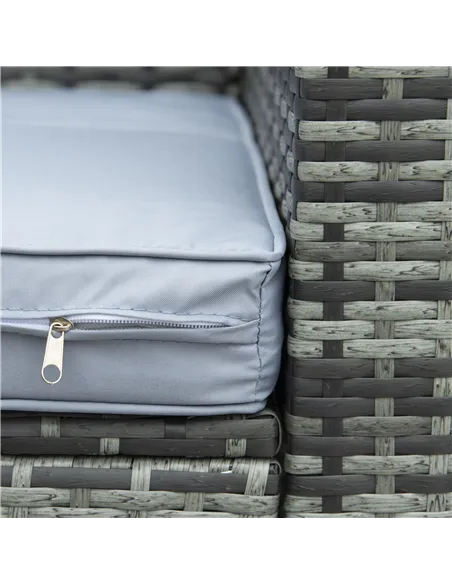 Outsunny Four-Piece Rattan Sofa Set - Grey