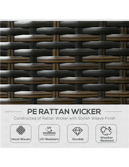 Outsunny 7-Seater PE Rattan Corner Sofa Set, Garden Furniture Set, Patio Wicker Sofa Seater w/ Cushion, Washable Cushion Cover &