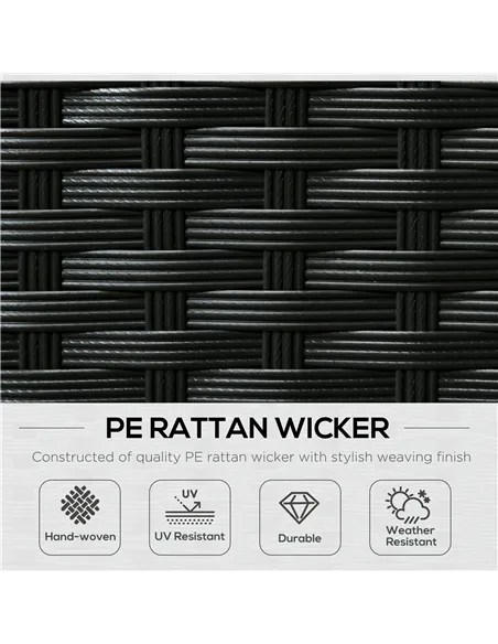 Outsunny 8 Pieces PE Rattan Corner Sofa Set, Outdoor Garden Furniture Set, Patio Wicker Sofa Seater w/ Cushion, Washable Cushion