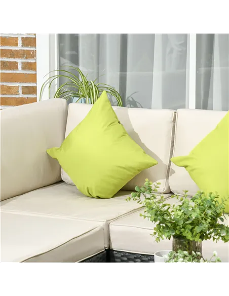 Outsunny 8 Pieces PE Rattan Corner Sofa Set, Outdoor Garden Furniture Set, Patio Wicker Sofa Seater w/ Cushion, Washable Cushion
