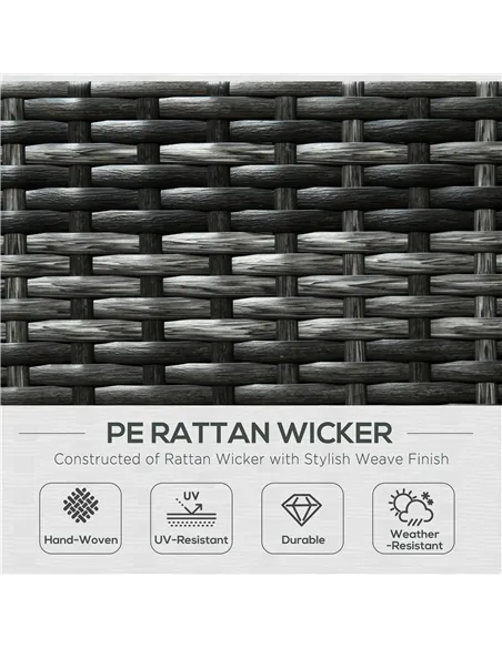 Outsunny 8 Pieces PE Rattan Corner Sofa Set, Outdoor Garden Furniture Set, Patio Wicker Sofa Seater w/ Cushion, Washable Cushion