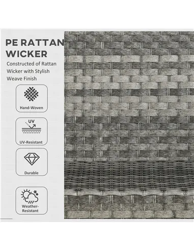 Outsunny Seven-Piece Firepit Table Rattan Sofa Set - Grey