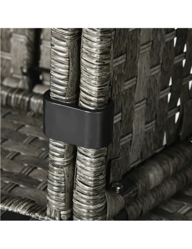 Outsunny Seven-Piece Firepit Table Rattan Sofa Set - Grey