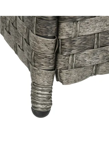 Outsunny Seven-Piece Firepit Table Rattan Sofa Set - Grey