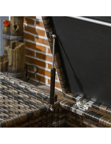 Outsunny Four-Piece Rattan Sofa Set, with Storage Table - Orange/Brown