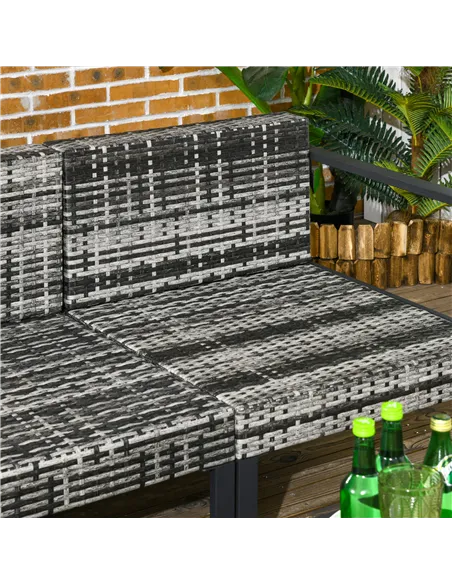 Outsunny Six-Piece Rattan Garden Sofa Set - Dark Grey