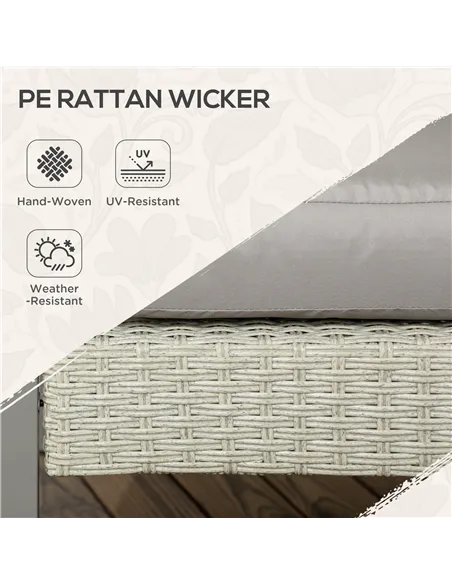 Outsunny Six-Piece Rattan Garden Sofa Set - Light Grey