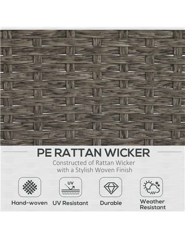 Outsunny 5 Pieces PE Rattan Garden Furniture Set, Wicker Outdoor Sofa Set w/ 2 Armchairs 2 Stools Glass Top Table Cushions, Blue