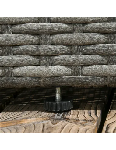 Outsunny 3 Pieces PE Rattan Garden Furniture Set with 10 cm Thick Cushions, 4 Seater Garden Corner Sofa Set with Glass Top Coffe