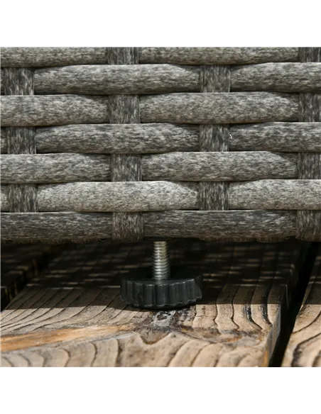 Outsunny 3 Pieces PE Rattan Garden Furniture Set with 10 cm Thick Cushions, 4 Seater Garden Corner Sofa Set with Glass Top Coffe