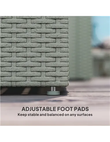 Outsunny Four-Piece Rattan Sofa Set, with Wood-Top Table