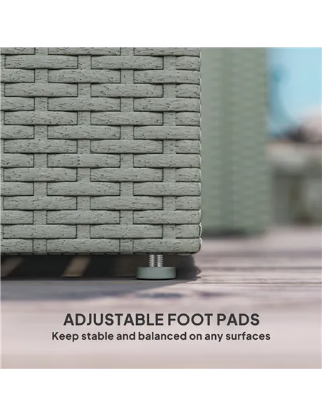 Outsunny Four-Piece Rattan Sofa Set, with Wood-Top Table