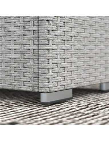 Outsunny Seven-Piece Firepit Table Rattan Sofa Set - Grey