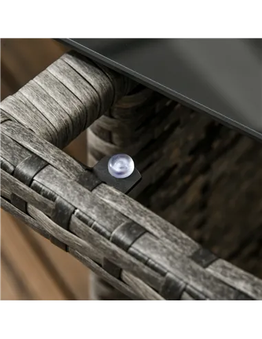 Outsunny 7-Seater Patio wicker Sofa Set Rattan Chair Furniture w/ Glass & Cushioned, Orange