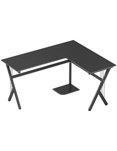 HOMCOM L Shaped Gaming Desk, 155 x 130cm Corner Computer Desk with CPU Stand for Home Office, Study Workstation, Black
