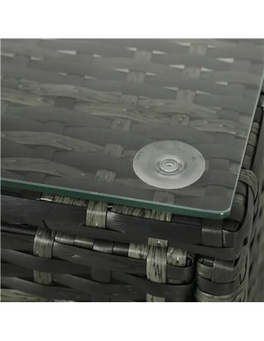 Outsunny Four-Piece Rattan Sofa Set - Orange/Grey