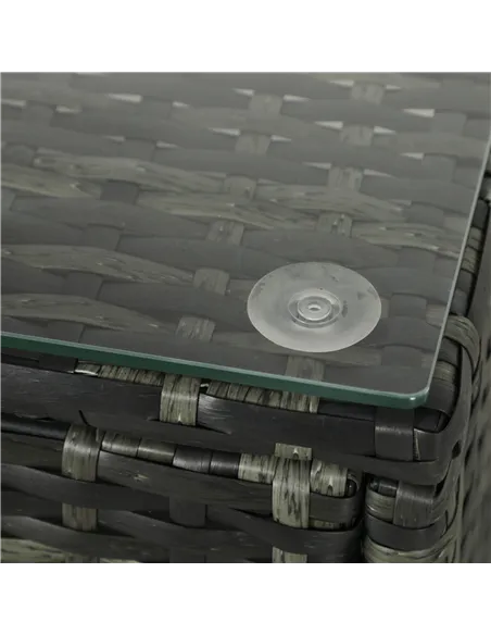 Outsunny Four-Piece Rattan Sofa Set - Orange/Grey