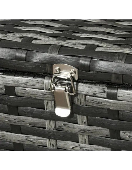 Outsunny 6 Pieces Rattan Garden Furniture Set, 7 Seater Wicker Outdoor Furniture Set with Storage Tea Table & Side Table, Sectio