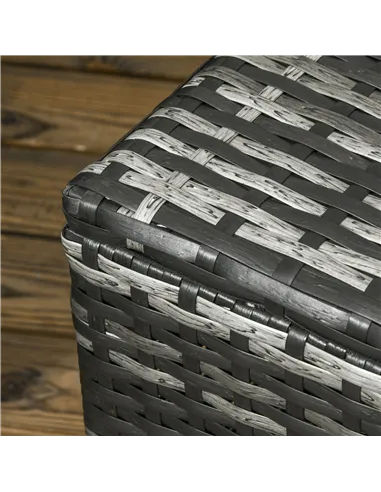 Outsunny 6 Pieces Rattan Garden Furniture Set, 7 Seater Wicker Outdoor Furniture Set with Storage Tea Table & Side Table, Sectio