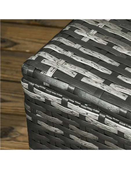 Outsunny 6 Pieces Rattan Garden Furniture Set, 7 Seater Wicker Outdoor Furniture Set with Storage Tea Table & Side Table, Sectio