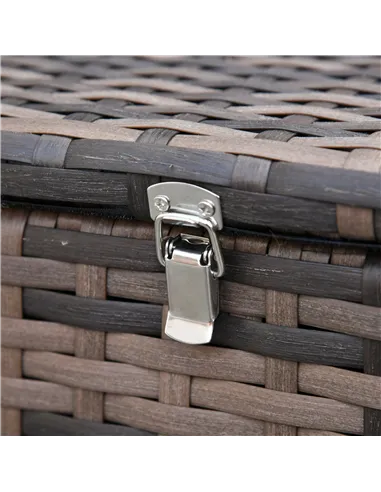 Outsunny 6 Pieces Rattan Garden Furniture Set, 7 Seater Wicker Outdoor Furniture Set with Storage Tea Table & Side Table, Sectio