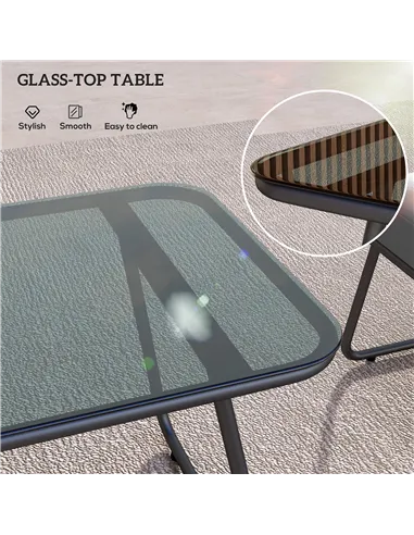 Outsunny Four-Piece Rattan Strong Panel Outdoor Sofa Set - Grey