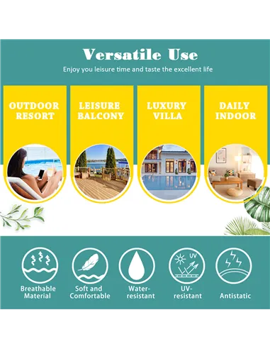 Outsunny Rattan Sun Lounger 2 Seater Day Bed-Brown