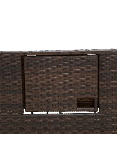 Outsunny Rattan Sun Lounger 2 Seater Day Bed-Brown