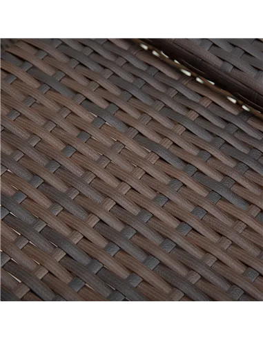 Outsunny Rattan Sun Lounger 2 Seater Day Bed-Brown