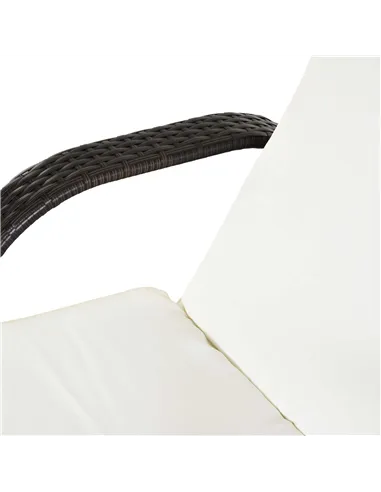 Outsunny Brown Rattan Sun Lounger w/ Adjustable Steel Frame,200Lx73Wx56-103H cm