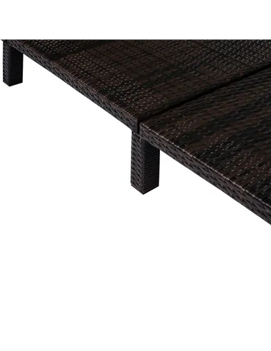 Outsunny Rattan Sun Lounger, 5-Level Adjustable Garden Lounger Recliner with Cushion and Headrest, Outdoor Reclining Sunbed, Ste