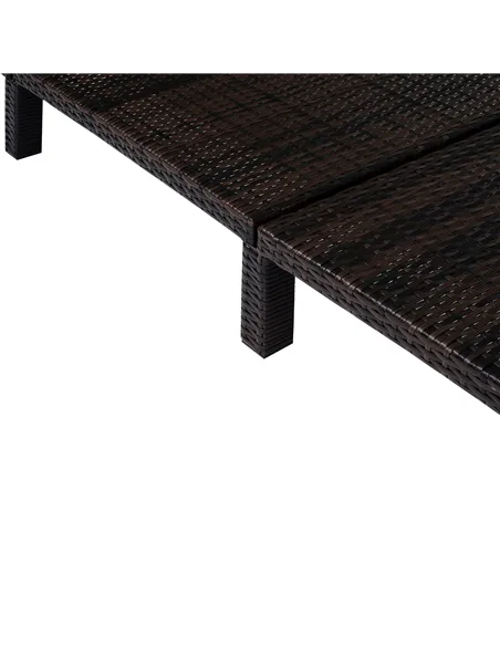 Outsunny Rattan Sun Lounger, 5-Level Adjustable Garden Lounger Recliner with Cushion and Headrest, Outdoor Reclining Sunbed, Ste