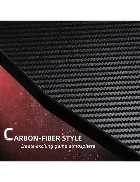 HOMCOM 122 x 66 cm Gaming Desk, Carbon Fibre Covered Computer Desk, Gamer Workstation with Headphone Hook, Cup Holder and Gamepa
