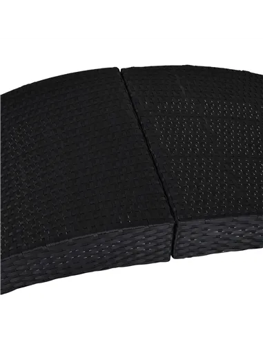 Outsunny Outdoor Foldable PE Rattan Sun Lounger with Soft Padded Cushion, Ergonomic Curved Design Sun Bed for Balcony, Garden, B