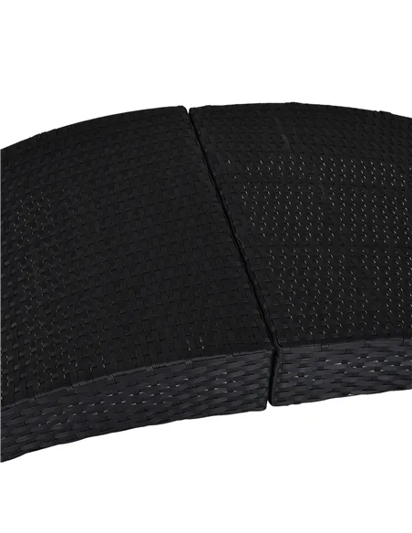 Outsunny Outdoor Foldable PE Rattan Sun Lounger with Soft Padded Cushion, Ergonomic Curved Design Sun Bed for Balcony, Garden, B