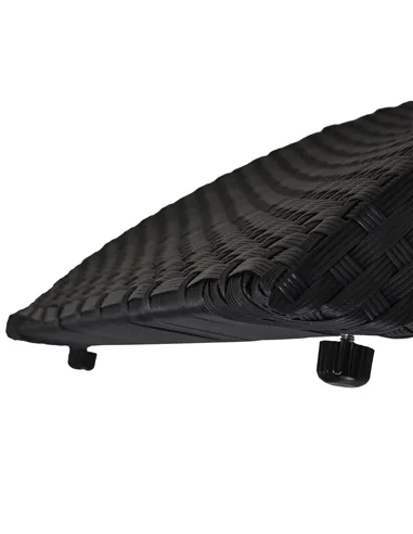 Outsunny Outdoor Foldable PE Rattan Sun Lounger with Soft Padded Cushion, Ergonomic Curved Design Sun Bed for Balcony, Garden, B