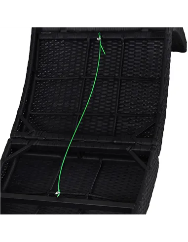 Outsunny Outdoor Foldable PE Rattan Sun Lounger with Soft Padded Cushion, Ergonomic Curved Design Sun Bed for Balcony, Garden, B