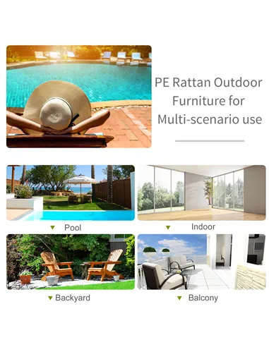 Outsunny Outdoor Foldable PE Rattan Sun Lounger with Soft Padded Cushion, Ergonomic Curved Design Sun Bed for Garden, Balcony, G