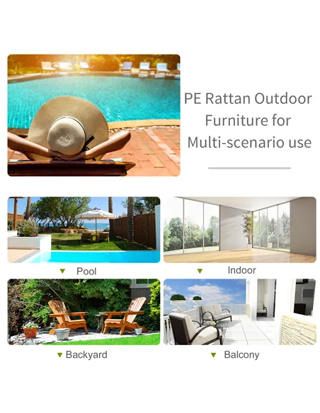 Outsunny Outdoor Foldable PE Rattan Sun Lounger with Soft Padded Cushion, Ergonomic Curved Design Sun Bed for Garden, Balcony, G