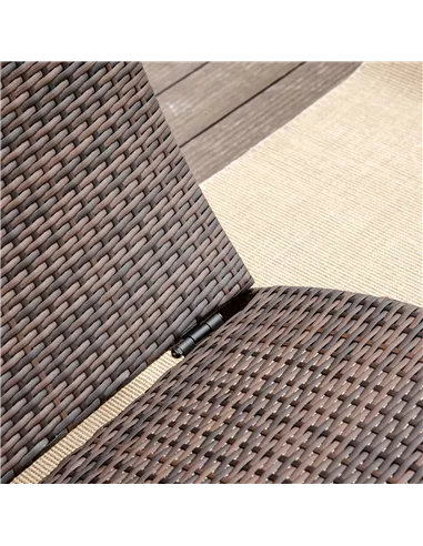 Outsunny Outdoor Foldable PE Rattan Sun Lounger with Soft Padded Cushion, Ergonomic Curved Design Sun Bed for Garden, Balcony, G