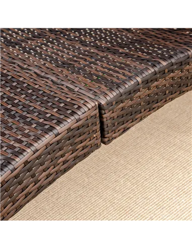 Outsunny Outdoor Foldable PE Rattan Sun Lounger with Soft Padded Cushion, Ergonomic Curved Design Sun Bed for Garden, Balcony, G