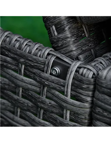 Outsunny Patio Rattan Sun Lounger, Dual Wicker Weave Outdoor Single Reclining Chair Furniture, 5-Level Adjustable Backrest w/ Re