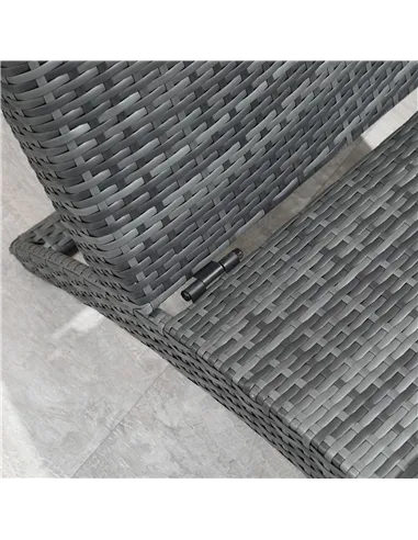 Outsunny Outdoor Foldable PE Rattan Sun Lounger with Soft Padded Cushion, Ergonomic Curved Design Sun Bed for Balcony, Garden, G