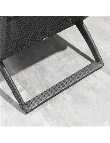 Outsunny Outdoor Foldable PE Rattan Sun Lounger with Soft Padded Cushion, Ergonomic Curved Design Sun Bed for Balcony, Garden, G