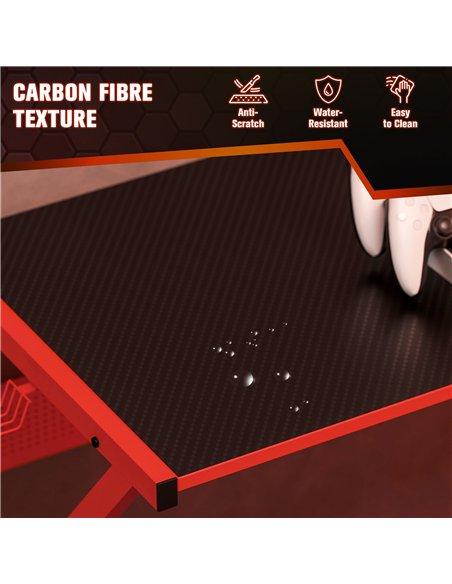 HOMCOM Gaming Desk L-Shaped Corner Computer Table for Home Office PC Workstations with Adjustable Monitor Stand Cup Holder Headp