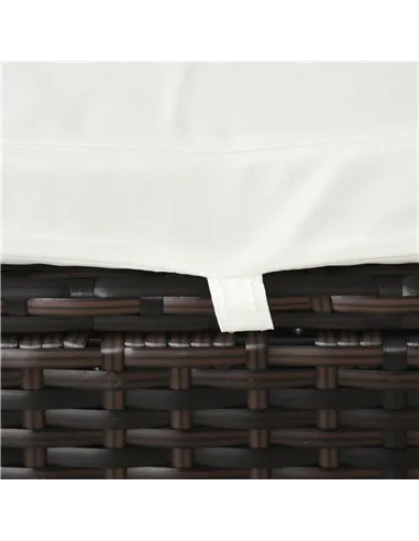 Outsunny PE Rattan Sun Lounger with Cushion, Outdoor Garden Sunbed Furniture with 5-Level Recliner Backrest, and Armrest, Set of