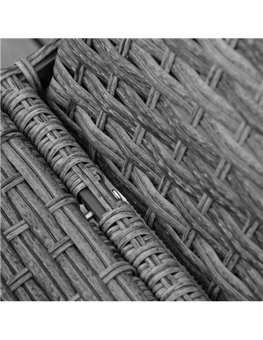 Outsunny PE Rattan Sun Loungers set of 2 with Cushion, Outdoor 2 Pieces Garden Sunbed Furniture with 4-Level Recliner Backrest, 