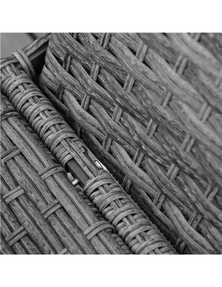 Outsunny PE Rattan Sun Loungers set of 2 with Cushion, Outdoor 2 Pieces Garden Sunbed Furniture with 4-Level Recliner Backrest, 