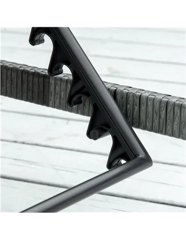 Outsunny 2 Pieces Outdoor PE Rattan Sun Loungers set of 2 with Cushion, Garden Wicker Sunbed Furniture with 5-Level Recliner Bac